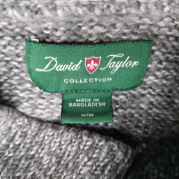 David Taylor Sweater Size Medium Gray V-Neck Pullover Vintage - Picture 3 of 9